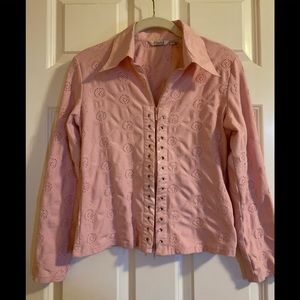 EUC pink ravel jacket with zipper.